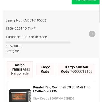 Kumtel Ürünüm Verilmedi Para İadem De Yapılmadı