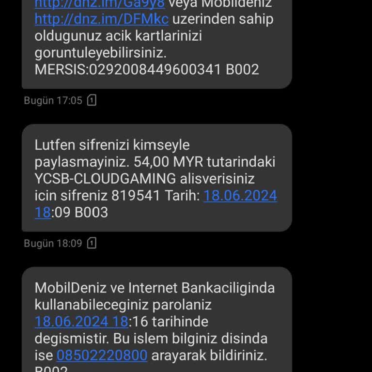 Denizbank Kredi Kartı Bilgilerimin Güvenliği Hakkında Acil Yardım Talebi