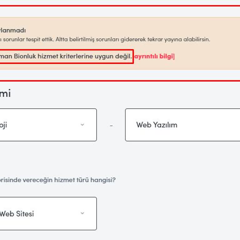 Bionluk.com İş İlanlarımı Sürekli Reddediyor Ve Desteğe Bakmıyor