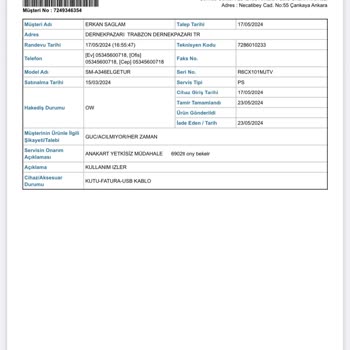 Samsung Telefon 2 Aylık Telefonumu Garanti Dışı Bıraktılar