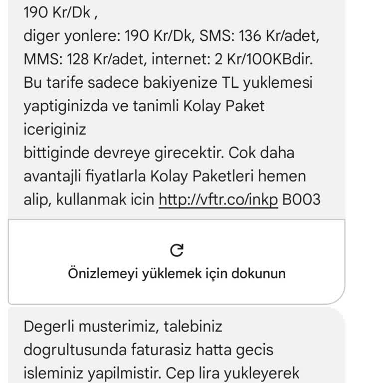 Vodafone Faturalıdan Faturasıza Geçme
