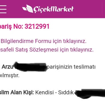 Çiçek Market Alakasız Ürün Yollanmış