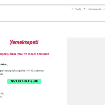 Yemeksepeti Şirketinden Sipariş Vermek Pişmanlıktır...!