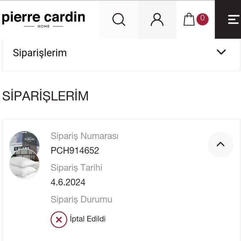 Pierre Cardin Home Sipariş Göndermiyor Ücret İadesi Yapmıyor