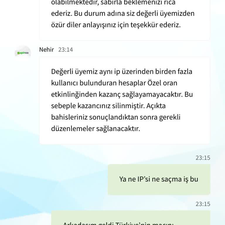 Spinco Sitesinde Haksız Kazanç İptali Ve Ödeme Sorunu