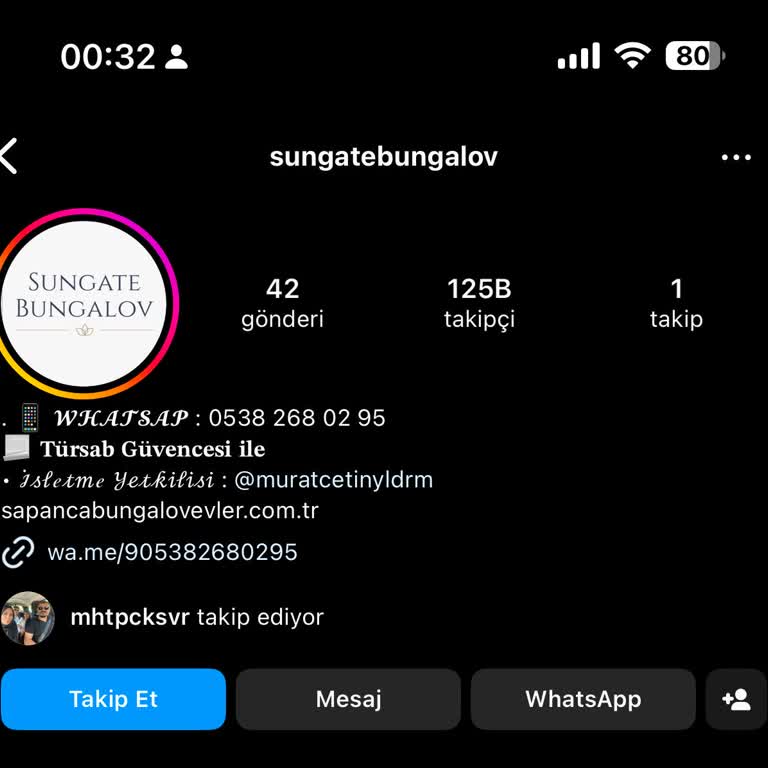 Sungatebungalov (Instagram) Hesabıyla İlgili Ödeme Talepleri