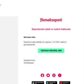 Yemek Sepeti Kurye Mağduriyeti