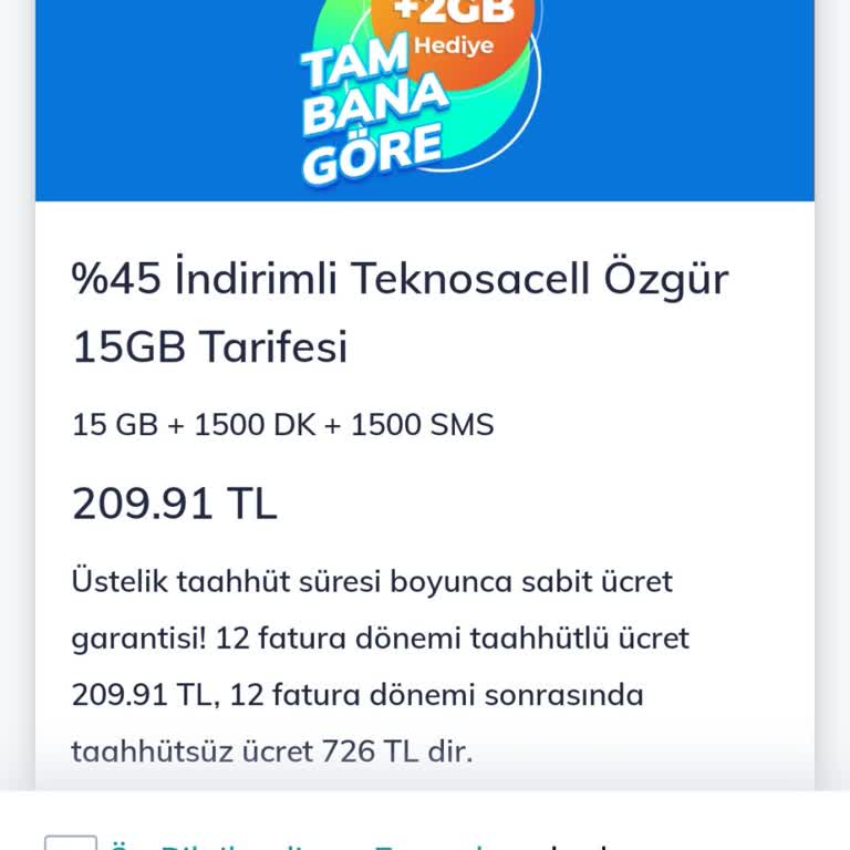 TeknosaCell Taahhüt/Tarife Yenileme Sorunu