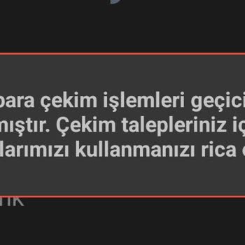 Payfix Para Çekemiyorum Geçici Süreliğine Kapatılmıştır Diyor.