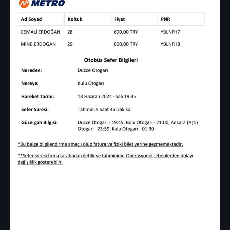 Metro Turizm Sorumsuz Kaptan Ve Mavin