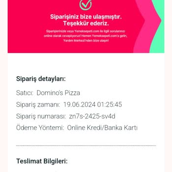 Yemek Sepeti Domino's Bu Sondu