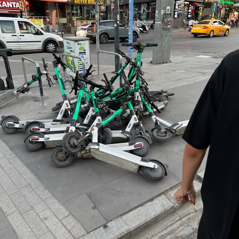 Martı Kaldırımlara Kamyon Döker Gibi Scooter Bırakması