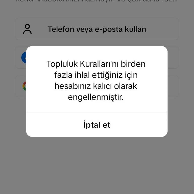 TikTok'ta Haksız Yere Kalıcı Engel Yedim