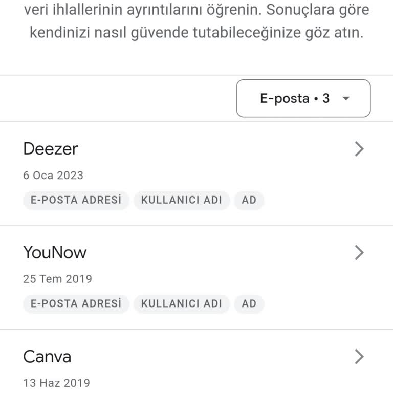 Deezer Bilgilerimi Dark Web'e Vermesi!