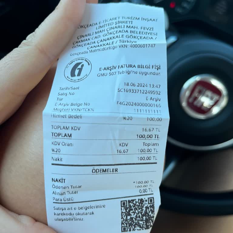 Gökçeada Belediyesi Kefalos Otopark Ücreti