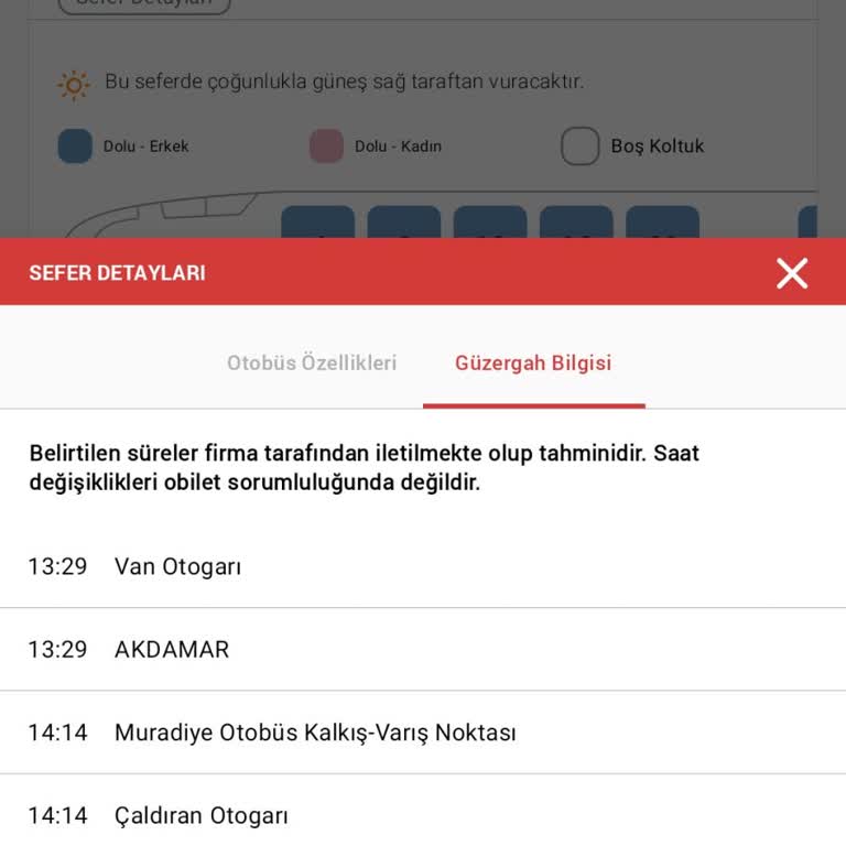 Özlem Van Turizm Sefer Detayında Yanlış Bilgi Verilmiş Biz Mağdur Oluyoruz.