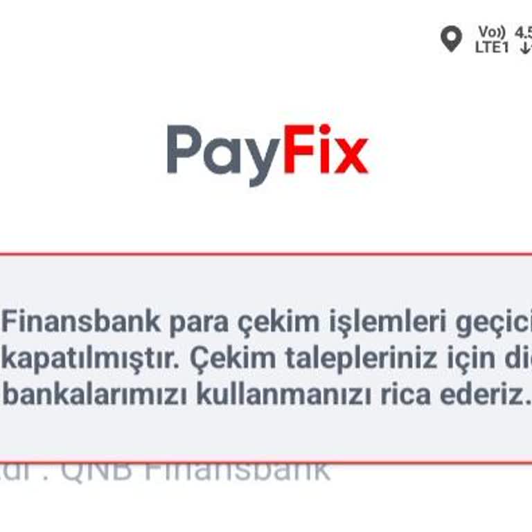 Payfix Para Çekim Yapamıyorum Üye Numaram: 2053968203