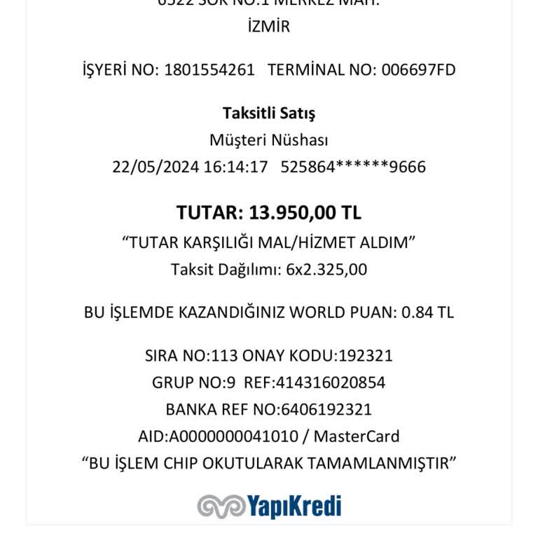 Yapı Kredi Kurban Kampanyası Ekstrede Düşmeyen 1000 TL Tutar.