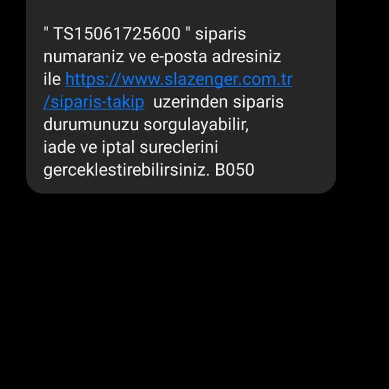 Slazenger Bilgi Verilmeden İptal Edilen Sipariş