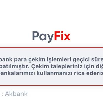 Payfix'TEN Para Çekemiyorum