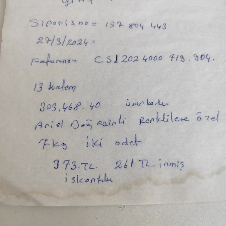 Ariel Deterjan Torba İçinden Islak Çıktı