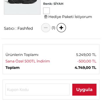 SuperStep İndirim Var Gözüküyor Fakat Uygulanmıyor