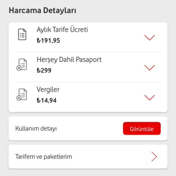 Vodafone Yurt Dışı İzinsiz Paket Aktivite