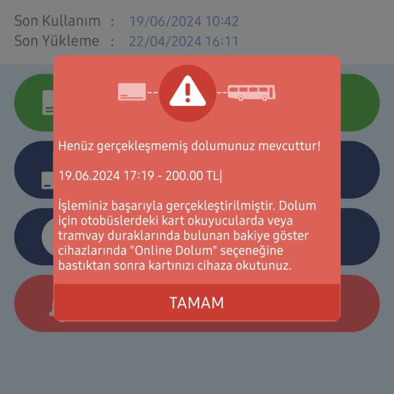 Ordu Büyükşehir Belediyesi Ordumkart Uygulamasında Para Yükleme Sorunu