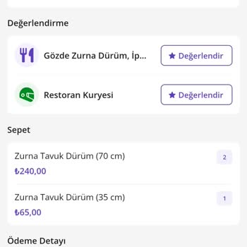 GetirYemek Getir Yemekten Siparişler Verdiğimiz Para Değeri Karşılamıyor