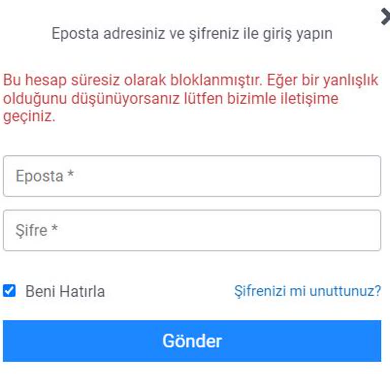 Maçkolik Süresiz Bloklanmış Hesap
