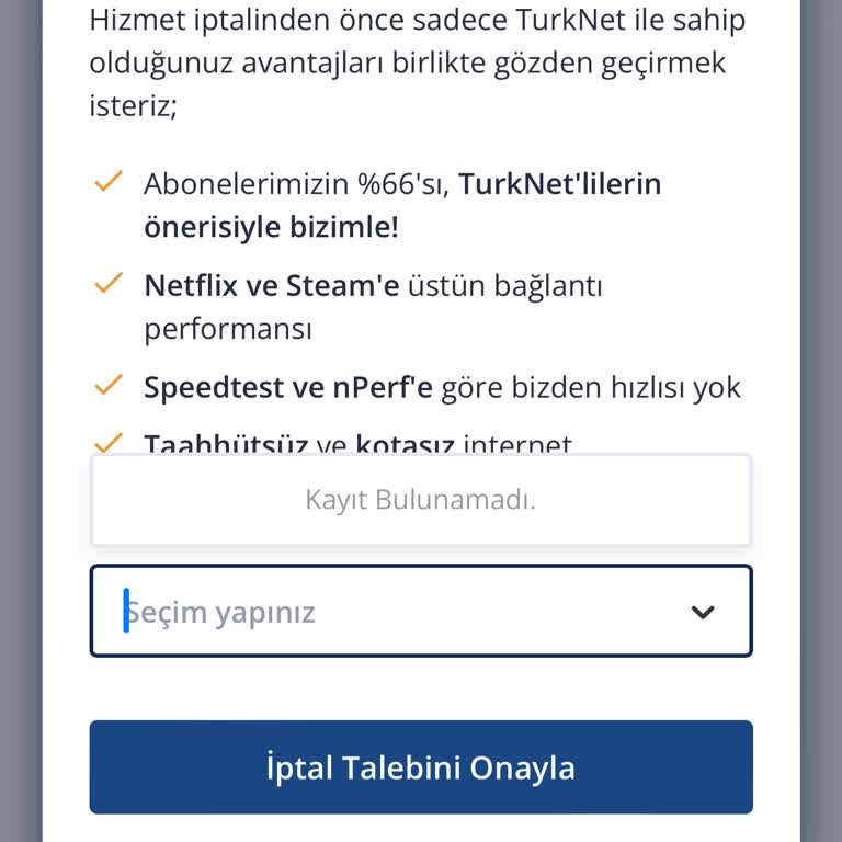 TurkNet İptal İşlemini Yapmıyor