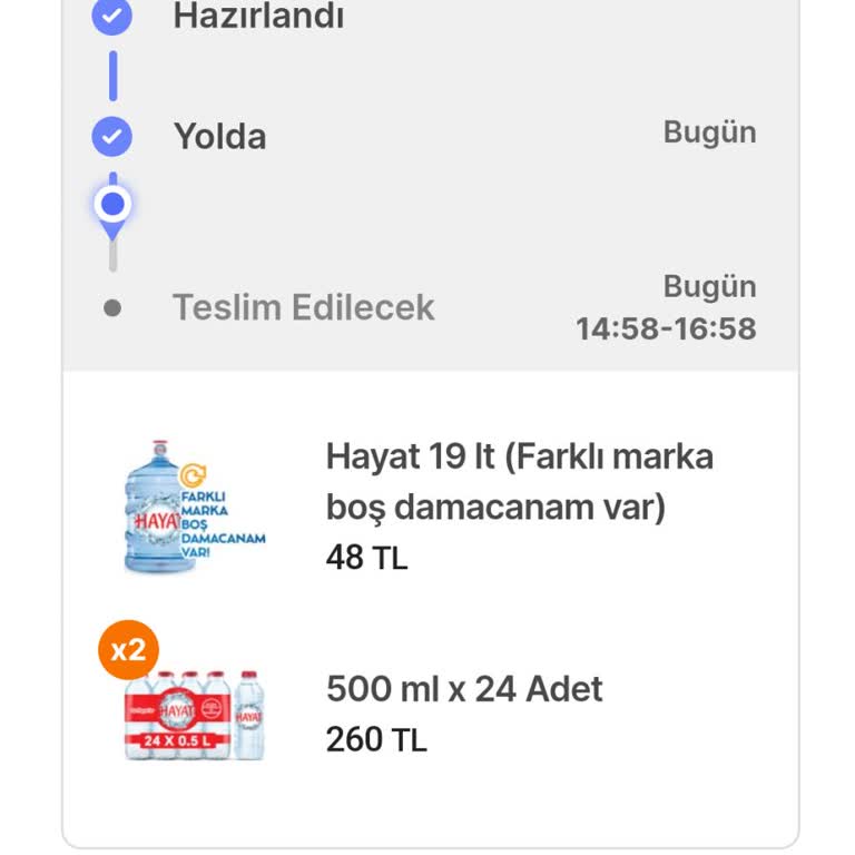 Hepsiburada Market Su Siparişimi 3 Saattir Teslim Etmedi