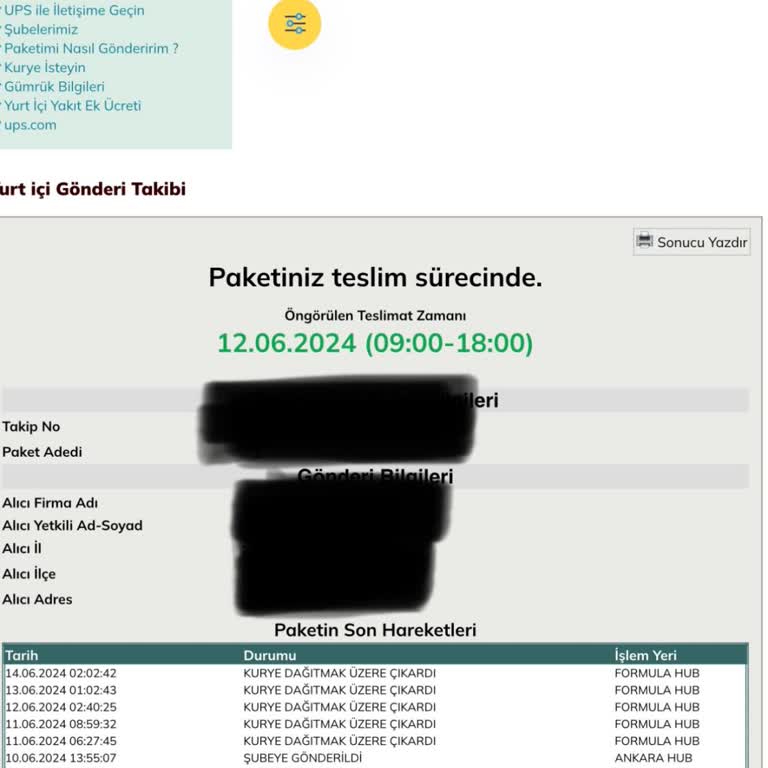 UPS Ürün 5 Gündür Dağıtımda