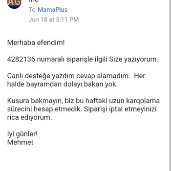 Mama Plus 4282136 İptal Talebi