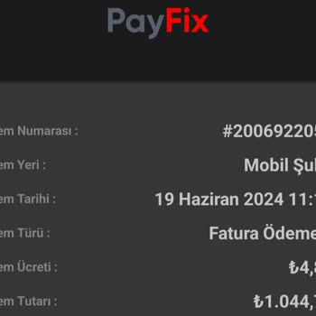 Payfix Fatura Ödeme İadesi İstiyorum
