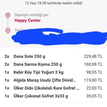 Happy Center Mahalle Uygulaması Fazla Para Alıp Eksik Gramajlı Ürün