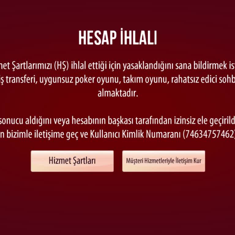 Zynga Texas Holdem Poker'de Banlanan Hesap Ve Kullanılamayan Ürünler