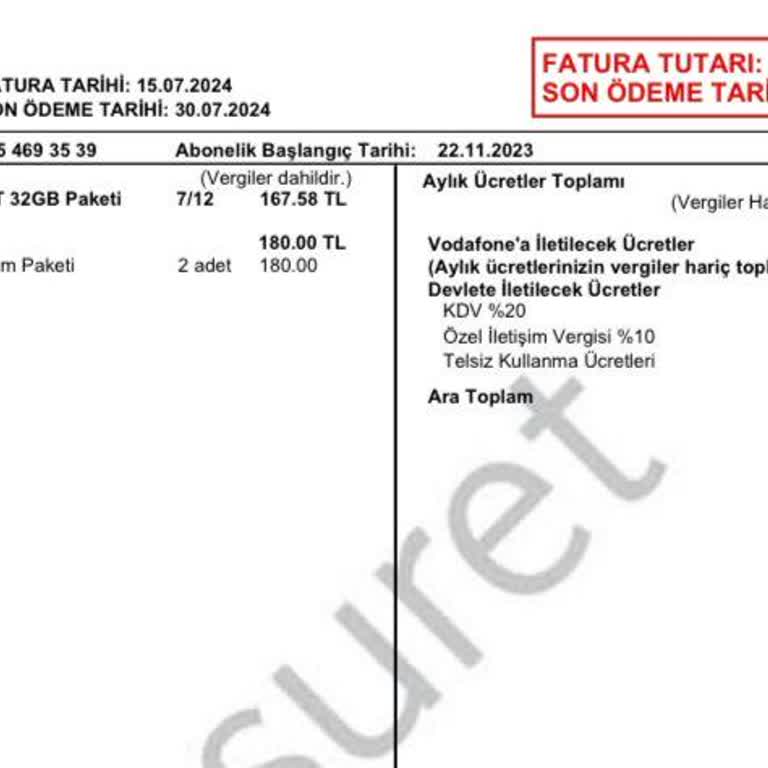 Vodafone Onay Alınmayan Ve Kullanılmayan İnternet