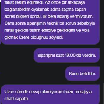 GetirYemek Ürün Teslim Etmeyip Daha Sonra Da Destek Vermiyor