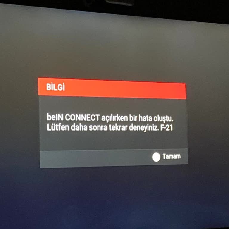Hata Kodu F-21 Bein Connect