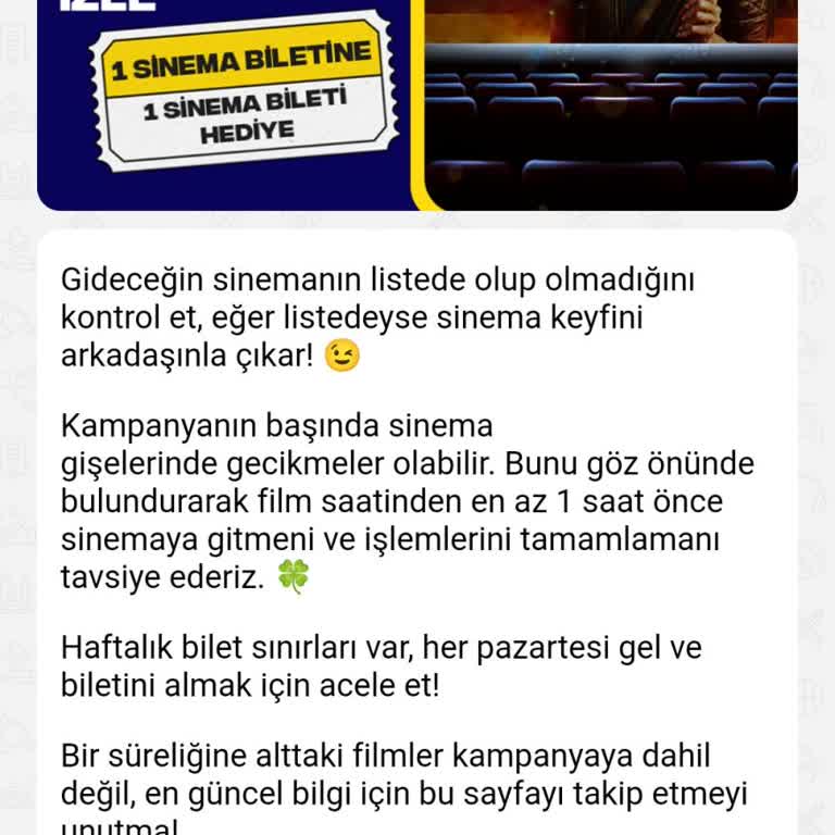 Cinema Pink Kampanya Hakkımı Kullandırmadı