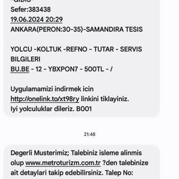 Metro Turizm Koltuk Değişikliği İzinsiz