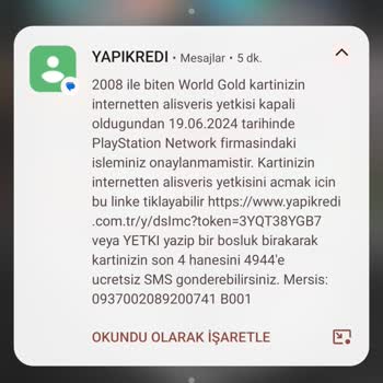 Sony PlayStation İnternet Alışverişine Kapalı Kartımdan İşlem Yaptı