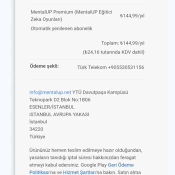 Mentalup Ödeme Aldı Ama Üyelik Aktif Değil