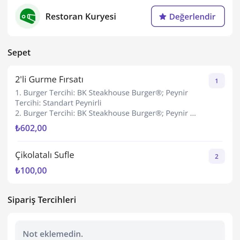 GetirYemek'in Yemek Firmasının İptal Ettiği Siparişi İptal Etmemesi.