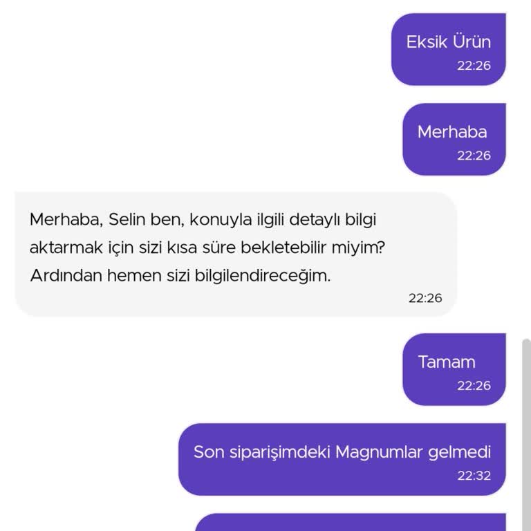 Getir Eksik Ürün Canlı Destek Cevap Dahi Vermiyor