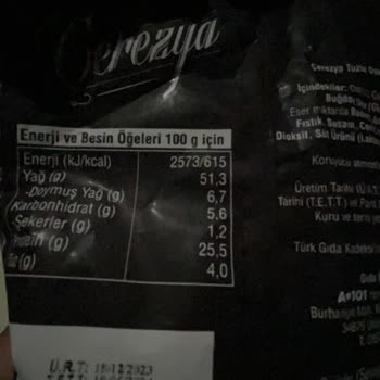 A101 Çerezya Çekirdek Tarihi Geçmiş Ürün