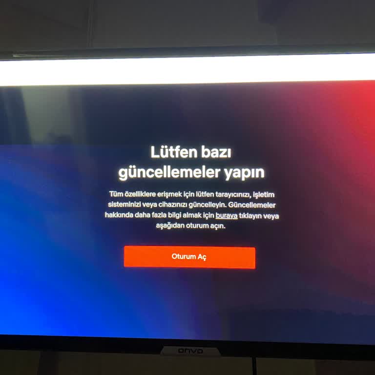Onvo TV'de Netflix Giriş Sorunu Ve Güncelleme Uyarısı