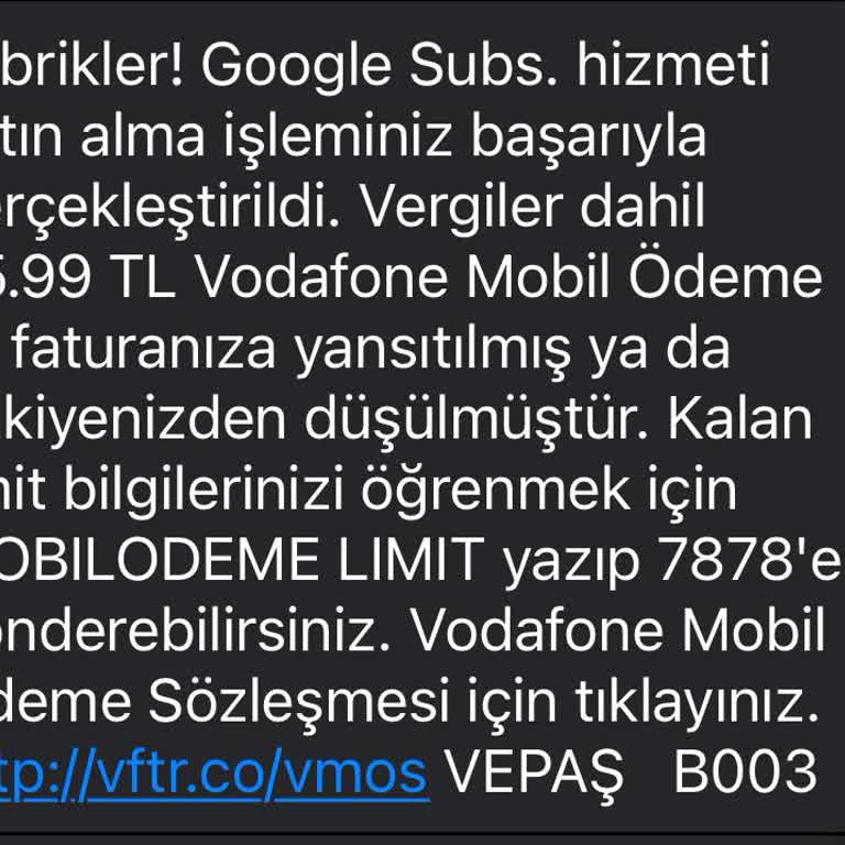 Vodafone Adına Vepaş Adlı Şirket Hesabımdan Ücret Tahsil Etti