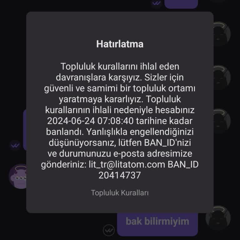 Litmatch Ban Uyarası Ban Yiyorum